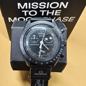Swatch X Omega Bioceramic Moonswatch Mission To The Moonphase - New Moon Watch